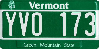 VT license plate YVO173