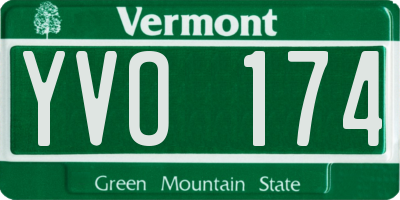 VT license plate YVO174
