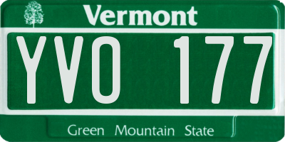 VT license plate YVO177