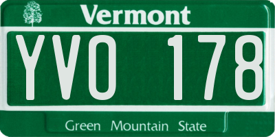 VT license plate YVO178