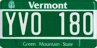 VT license plate YVO180