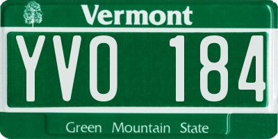 VT license plate YVO184