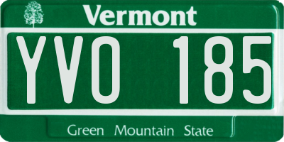 VT license plate YVO185