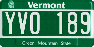 VT license plate YVO189