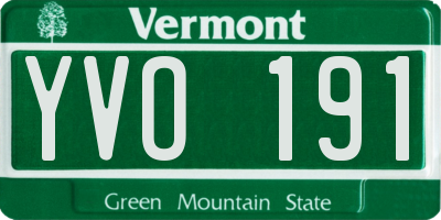 VT license plate YVO191