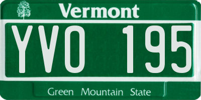 VT license plate YVO195