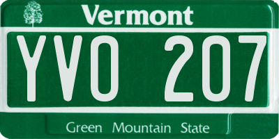 VT license plate YVO207
