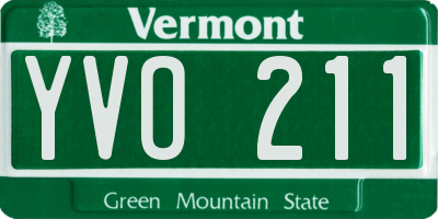 VT license plate YVO211