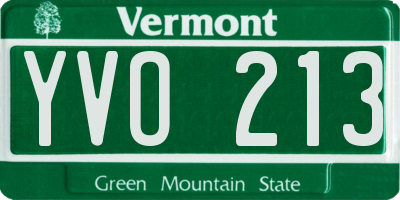 VT license plate YVO213