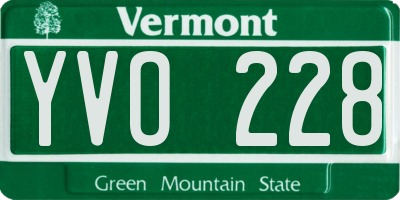 VT license plate YVO228