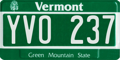 VT license plate YVO237