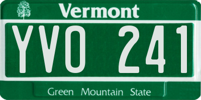VT license plate YVO241