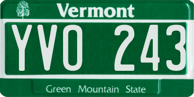 VT license plate YVO243
