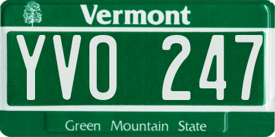 VT license plate YVO247