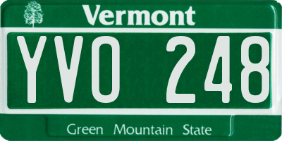 VT license plate YVO248