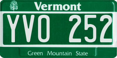 VT license plate YVO252