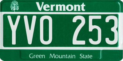 VT license plate YVO253