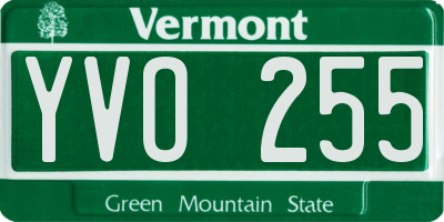 VT license plate YVO255