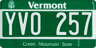 VT license plate YVO257