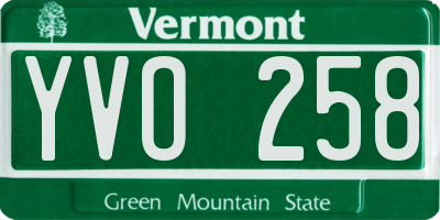 VT license plate YVO258