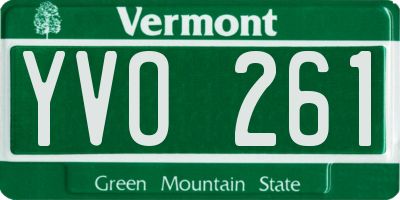 VT license plate YVO261