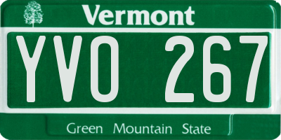 VT license plate YVO267