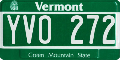 VT license plate YVO272