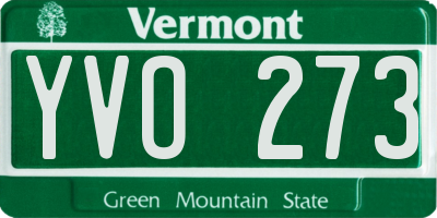 VT license plate YVO273