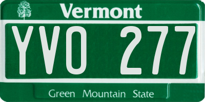 VT license plate YVO277