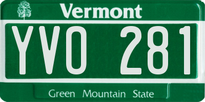 VT license plate YVO281