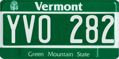 VT license plate YVO282