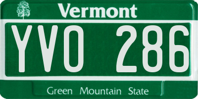 VT license plate YVO286