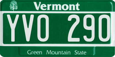 VT license plate YVO290