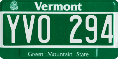VT license plate YVO294