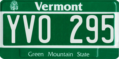 VT license plate YVO295