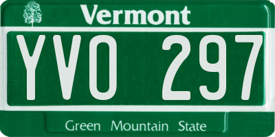 VT license plate YVO297