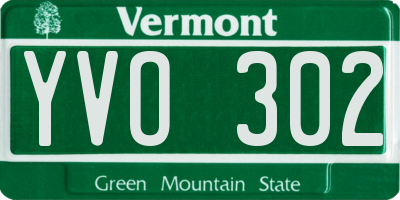 VT license plate YVO302