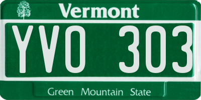 VT license plate YVO303