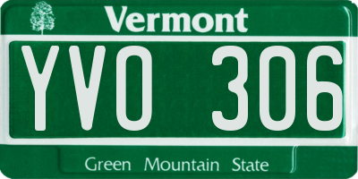 VT license plate YVO306