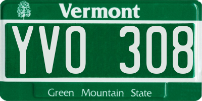 VT license plate YVO308