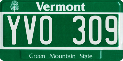VT license plate YVO309