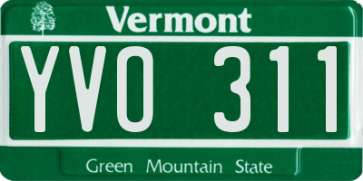 VT license plate YVO311
