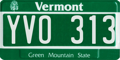 VT license plate YVO313