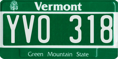 VT license plate YVO318