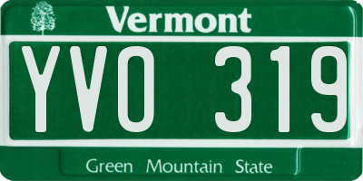 VT license plate YVO319
