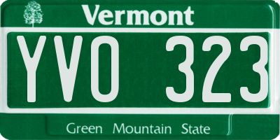 VT license plate YVO323