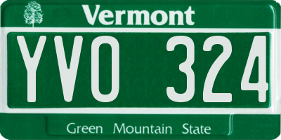 VT license plate YVO324