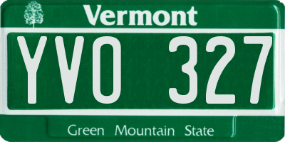 VT license plate YVO327