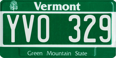 VT license plate YVO329