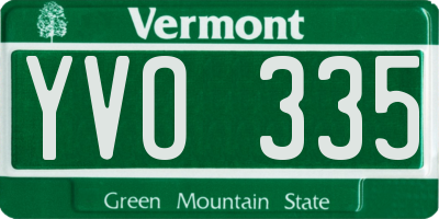 VT license plate YVO335
